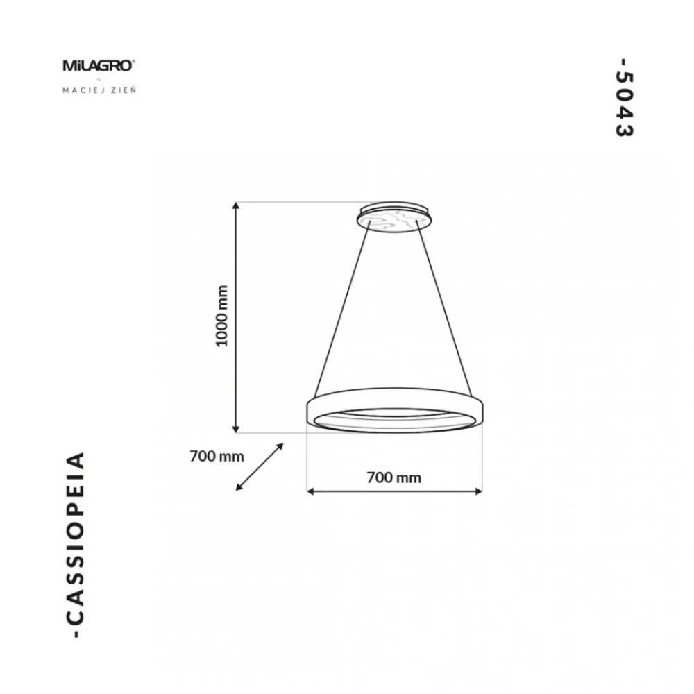 Lampa Wisząca CASSIOPEIA Czarny Marmur 8,5W LED 70cm * Eko-light