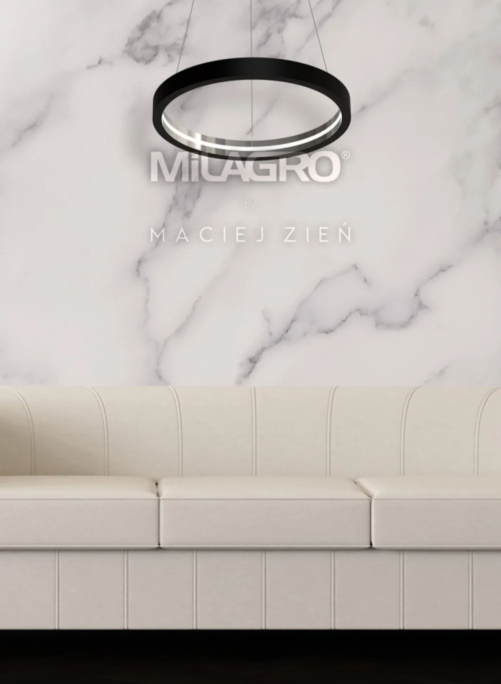 Lampa Wisząca CASSIOPEIA Czarny Marmur 8,5W LED 70cm * Eko-light