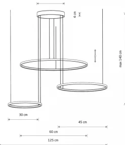 Lampa Wisząca CIRCOLO Czarny 45W 4000K 30,45,60cm * Nowodvorski