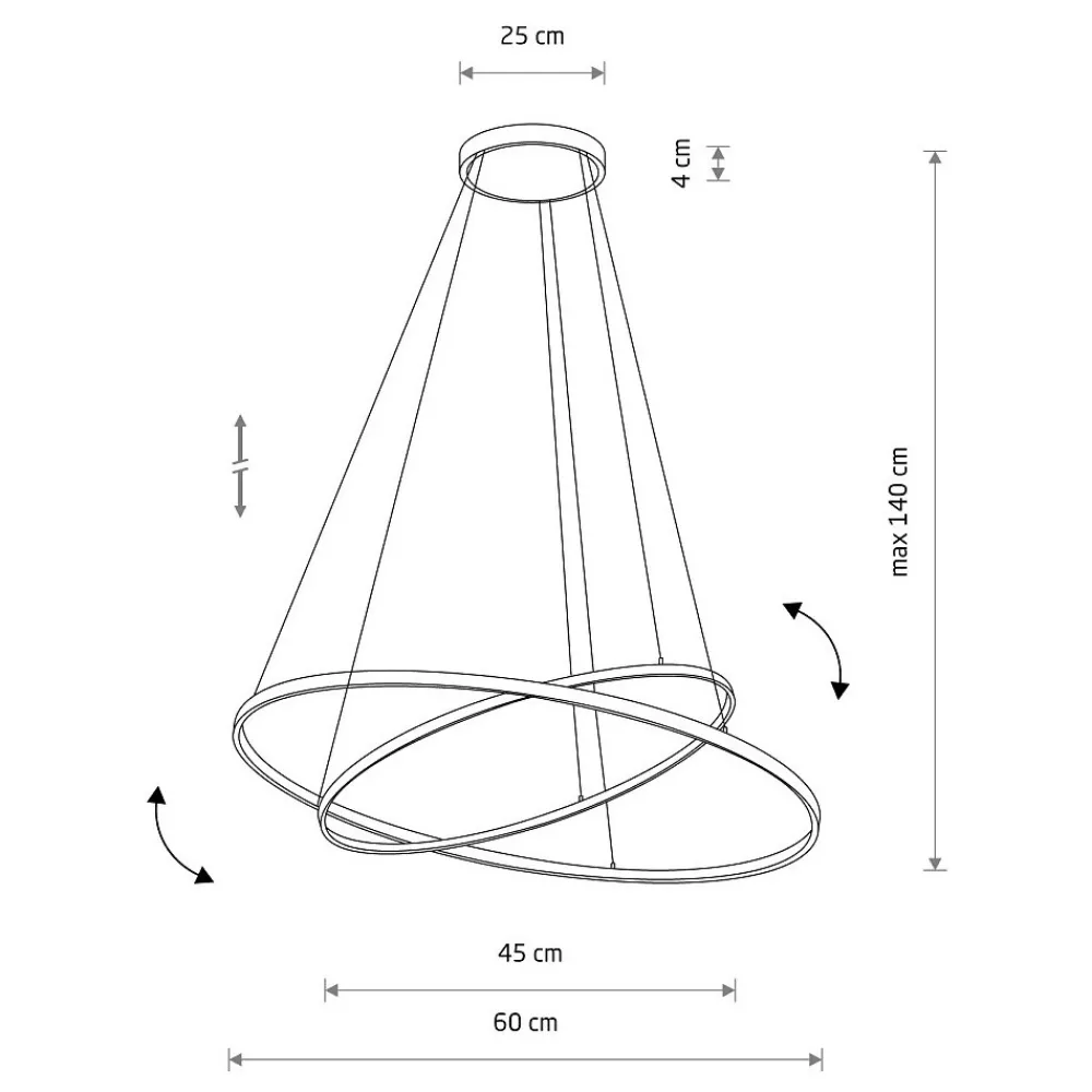 Lampa Wisząca CIRCOLO Czarny 35W LED 4000K 60,45cm * Nowodvorski