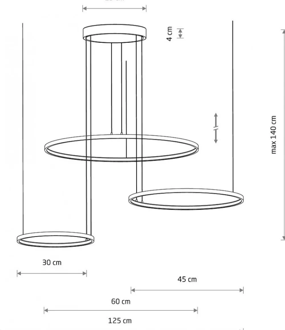Lampa Wisząca CIRCOLO Czarny 45W 3000K 30,45,60cm * Nowodvorski Sale