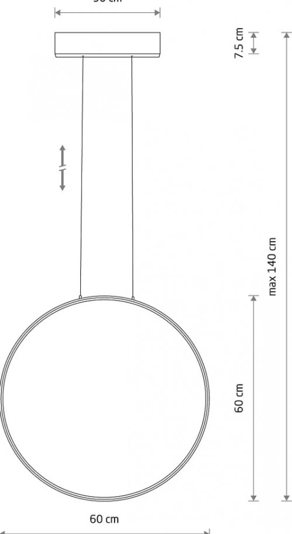 Lampa Wisząca CIRCOLO P Czarny 21W LED 3000K 60cm * Nowodvorski New