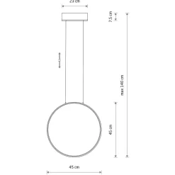 Lampa Wisząca CIRCOLO P Czarny 18W LED 3000K 45cm * Nowodvorski Sale