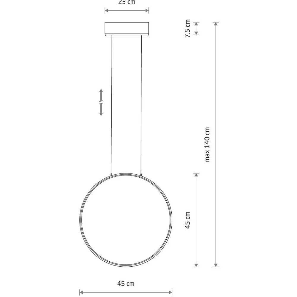 Lampa Wisząca CIRCOLO P Czarny 18W LED 3000K 45cm * Nowodvorski Sale