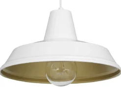 Lampa Wisząca CLASS Biały Złoty Metalowy Klosz 1xE27 36cm * Luminex Outlet