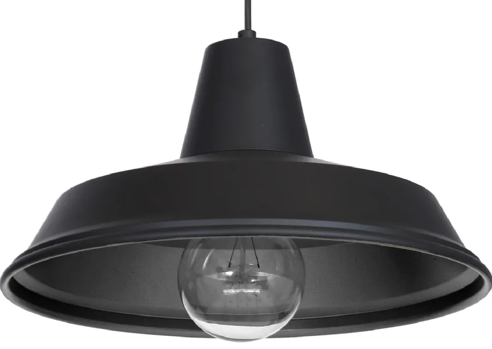 Lampa Wisząca CLASS Czarny Metalowy Klosz 1xE27 36cm * Luminex New