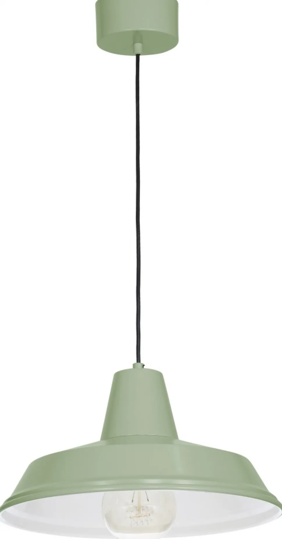 Lampa Wisząca CLASS Zielony Biały Metalowy Klosz 1xE27 36cm