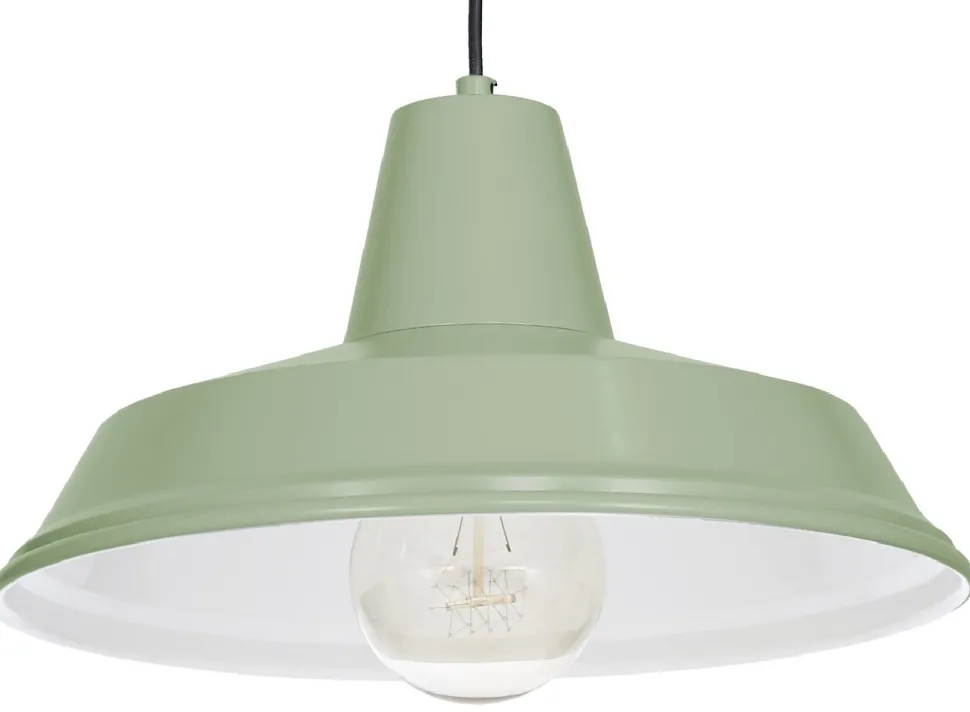 Lampa Wisząca CLASS Zielony Biały Metalowy Klosz 1xE27 36cm