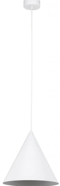 Lampa Wisząca CONO Biały Metalowy Klosz 1xE27 25cm * TK Lighting Outlet