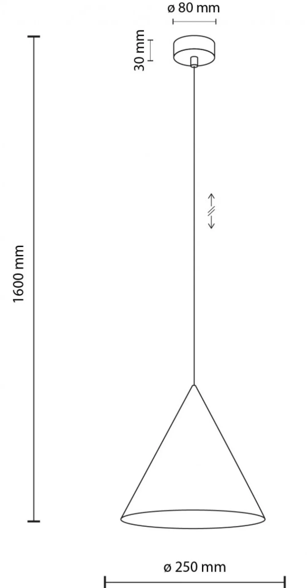 Lampa Wisząca CONO Biały Metalowy Klosz 1xE27 25cm * TK Lighting Outlet