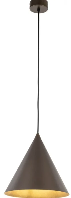 Lampa Wisząca CONO Brązowy Metalowy Klosz 1xE27 25cm * TK Lighting