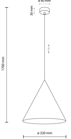Lampa Wisząca CONO Brązowy Metalowy Klosz 1xE27 32cm * TK Lighting Hot