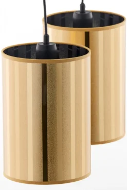 Lampa wisząca CORTINA czarna złoty klosz 2xE27 * Jupiter Best