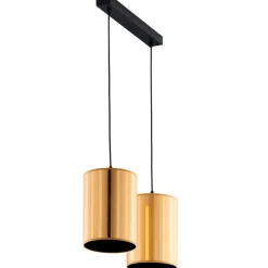 Lampa wisząca CORTINA czarna złoty klosz 2xE27 * Jupiter Best