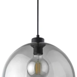 Lampa Wisząca CUBUS Czarny Grafitowy Szklany Klosz 1xE27 30cm * TK Lighting New