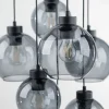 Lampa Wisząca CUBUS Czarny Grafitowe Szklane Klosze 7xE27 49cm * TK Lighting