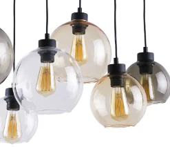 Lampa Wisząca CUBUS Wielokolorowy Szklany Klosze 6xE27 * TK Lighting New
