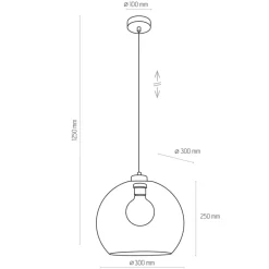 Lampa Wisząca CUBUS Złoty Transparentny Szklany Klosz 1xE27 30cm * TK Lighting Hot