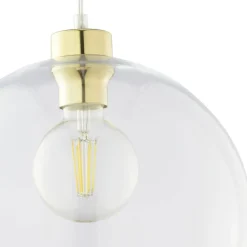 Lampa Wisząca CUBUS Złoty Transparentny Szklany Klosz 1xE27 30cm * TK Lighting Hot