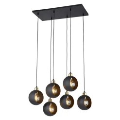 Lampa Wisząca CYKLOP Czarny Złoty 6xE27 * TK Lighting New