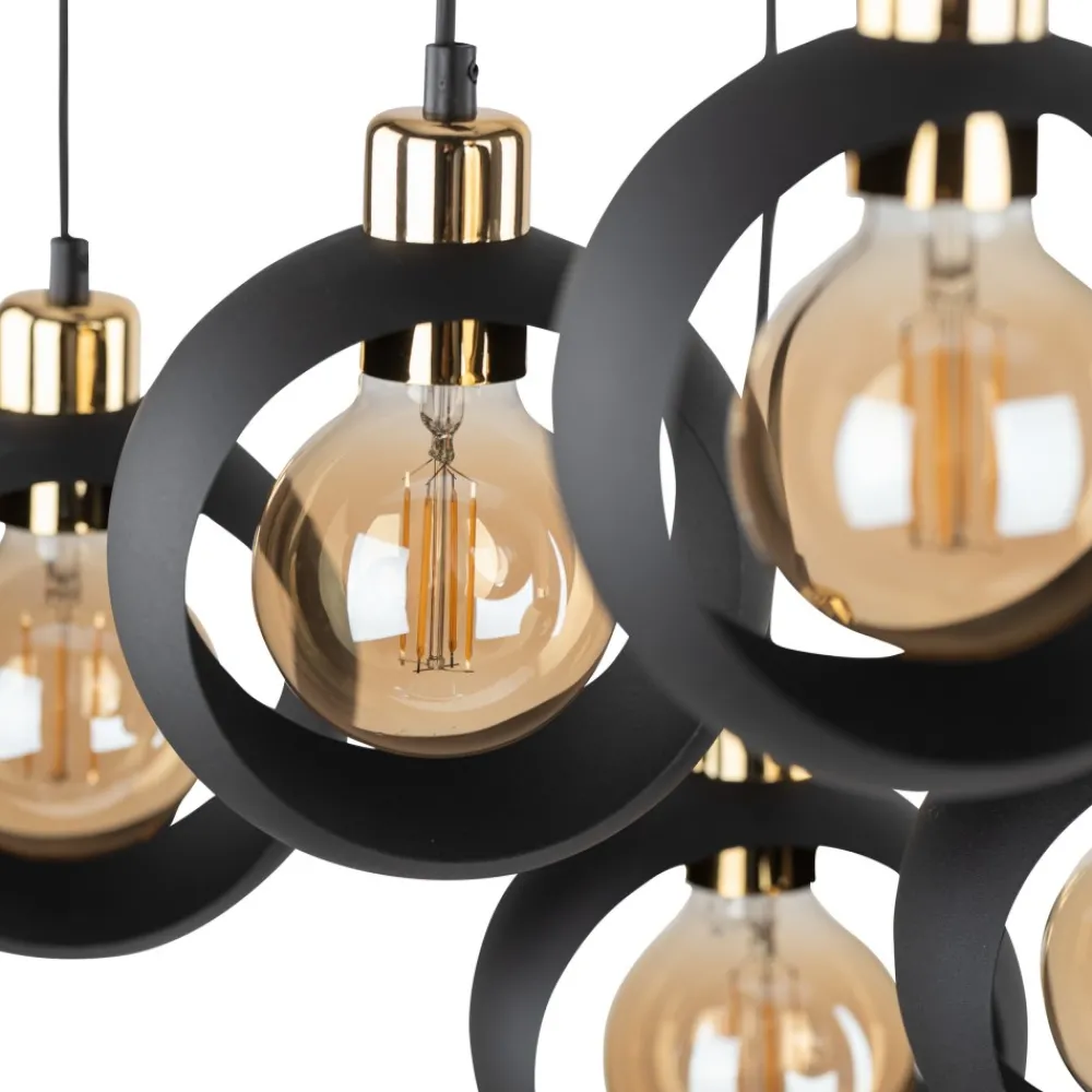 Lampa Wisząca CYKLOP Czarny Złoty 6xE27 * TK Lighting New