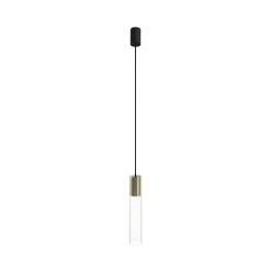 Lampa Wisząca CYLINDER L Złoty Transparentny Szklany Klosz 1xGU10 * Nowodvorski Hot