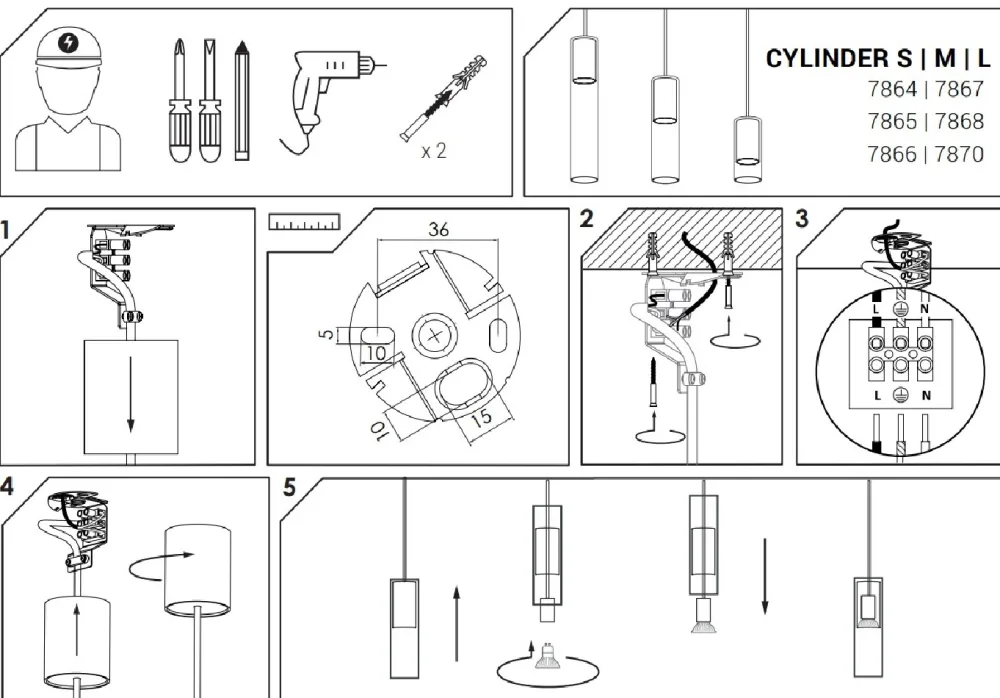 Lampa Wisząca CYLINDER L Złoty Transparentny Szklany Klosz 1xGU10 * Nowodvorski Hot