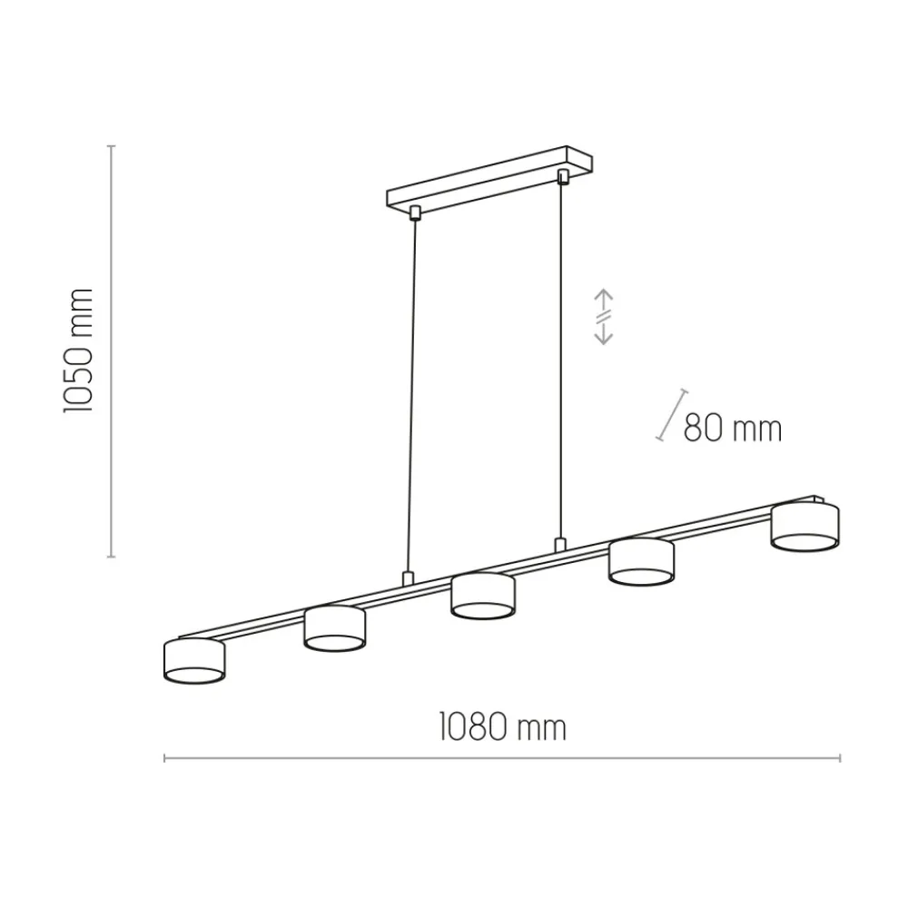 Lampa Wisząca DALLAS Czarny 5xGX53 * TK Lighting Sale