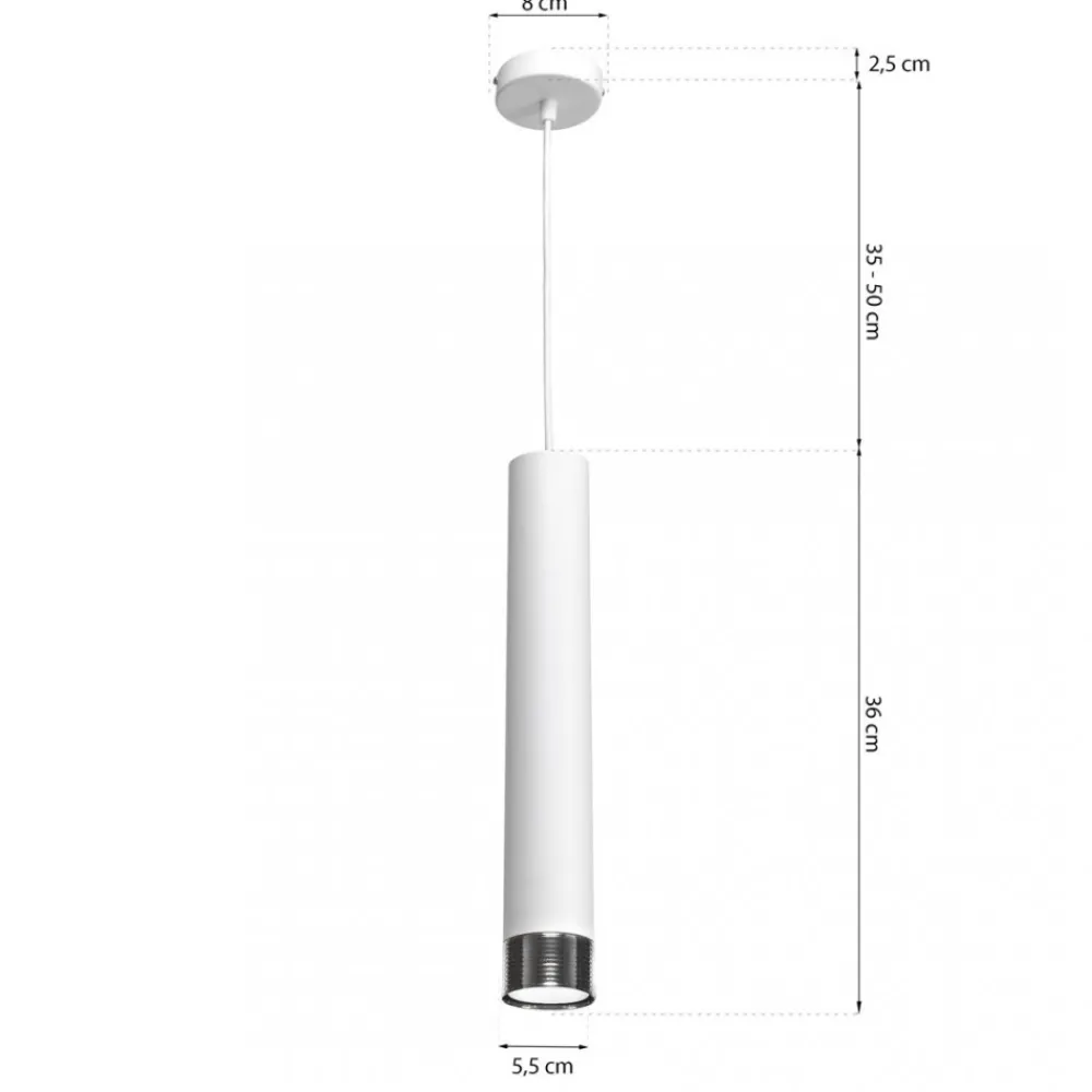 Lampa wisząca DANI Biały Srebrny 1xE27 8cm * Eko-light Hot