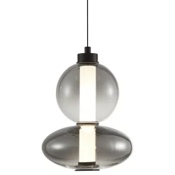 Lampa Wisząca DAPHNE Czarny Szklany Klosz 12W LED 20cm * Eko-light Discount