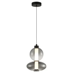 Lampa Wisząca DAPHNE Czarny Szklany Klosz 12W LED 20cm * Eko-light Discount
