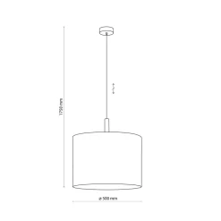 Lampa Wisząca DEVA Brązowy Beżowy Abażur 1xE27 50cm * TK Lighting Best