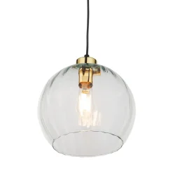 Lampa Wisząca DEVI Czarny Transparentny Szklany Klosz 1xE27 * TK Lighting Sale