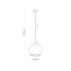 Lampa Wisząca DEVI Czarny Transparentny Szklany Klosz 1xE27 * TK Lighting Sale