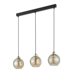 Lampa Wisząca DEVI Czarny Złoty Szklane Klosze 3xE27 * TK Lighting Sale