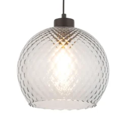 Lampa wisząca DEVON czarna klosz grafit 1xE27 25 cm * TK Lighting Discount