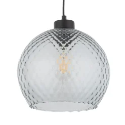 Lampa wisząca DEVON czarna klosz grafit 1xE27 25 cm * TK Lighting Discount