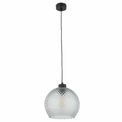 Lampa wisząca DEVON czarna klosz grafit 1xE27 25 cm * TK Lighting Discount