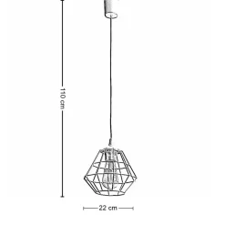 Lampa Wisząca DIAMOND Biały Metalowy Klosz 1xE27 22cm * TK Lighting Hot