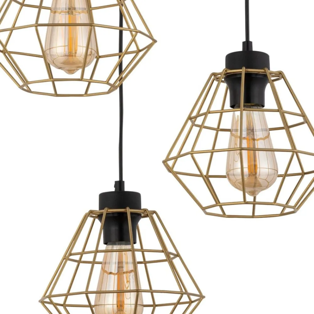 Lampa wisząca DIAMOND czarna złota 3xE27 * TK Lighting Discount