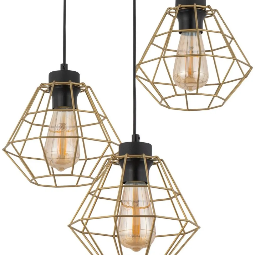 Lampa wisząca DIAMOND czarna złota 3xE27 * TK Lighting Discount
