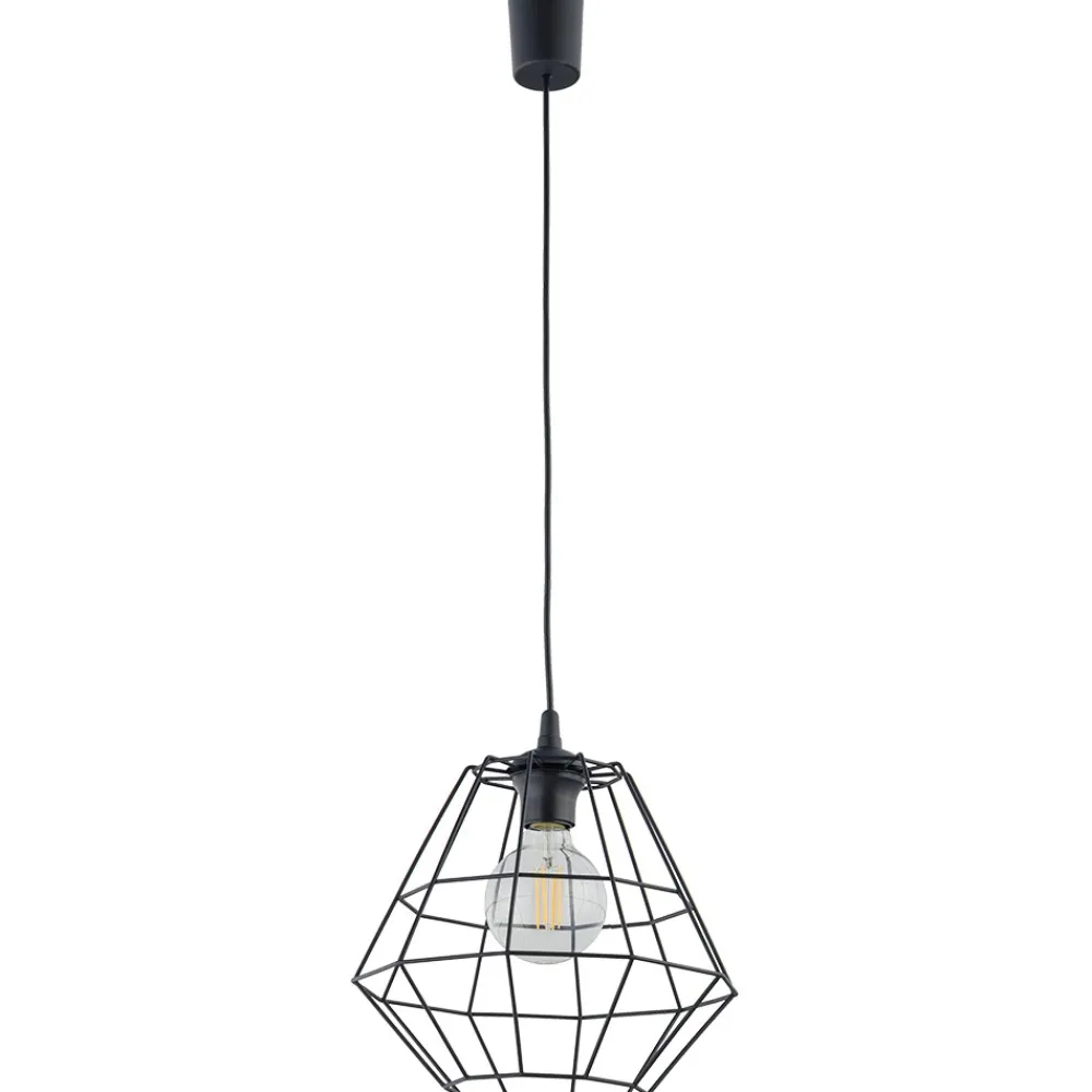 Lampa Wisząca DIAMOND Czarny Metalowy Klosz 1xE27 30cm * TK Lighting Online