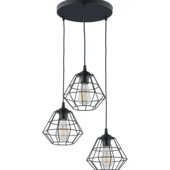 Lampa Wisząca DIAMOND Czarny Metalowe Klosze 3xE27 * TK Lighting Online