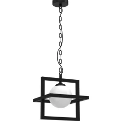 Lampa Wisząca DIEGO Czarny Szklany Klosz 1xE14 * Eko-light Outlet