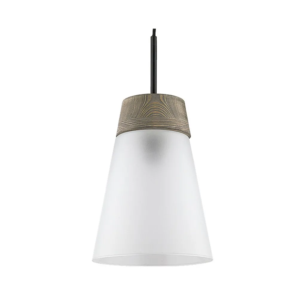 Lampa Wisząca DOMINO I Czarny biały Szklany Klosz 1xE27 23 cm * Jupiter
