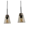 Lampa Wisząca DOMINO I Czarny Transparentny Szklany Klosz 2xE2 * Jupiter Online
