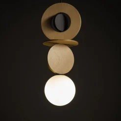 Lampa Wisząca DROPS WOOD A Brązowy Biały Szklany Klosz 1xG9