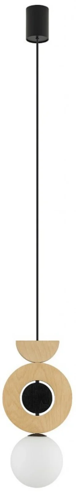Lampa Wisząca DROPS WOOD B Brązowy Biały Szklany Klosz 1xG9 * Nowodvorski Discount
