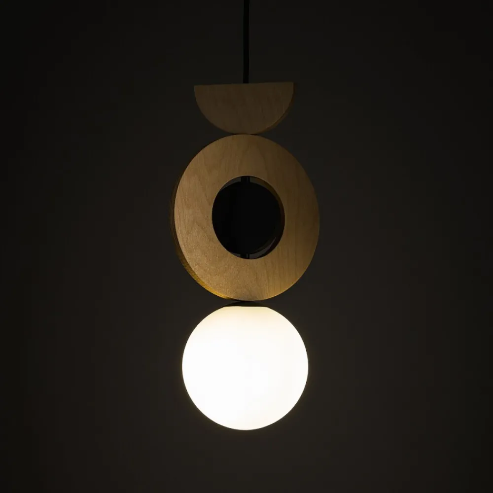 Lampa Wisząca DROPS WOOD B Brązowy Biały Szklany Klosz 1xG9 * Nowodvorski Discount