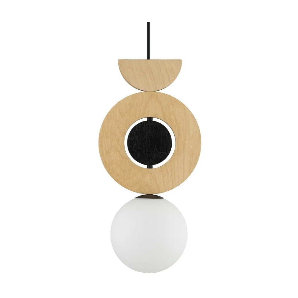 Lampa Wisząca DROPS WOOD B Brązowy Biały Szklany Klosz 1xG9 * Nowodvorski Discount
